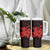 Red Hawaiian Hibiscus Shaka Sign Tumbler With Handle