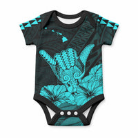 Hawaii Shaka Sign Baby Onesie Turquoise Version LT9 Turquoise - Polynesian Pride