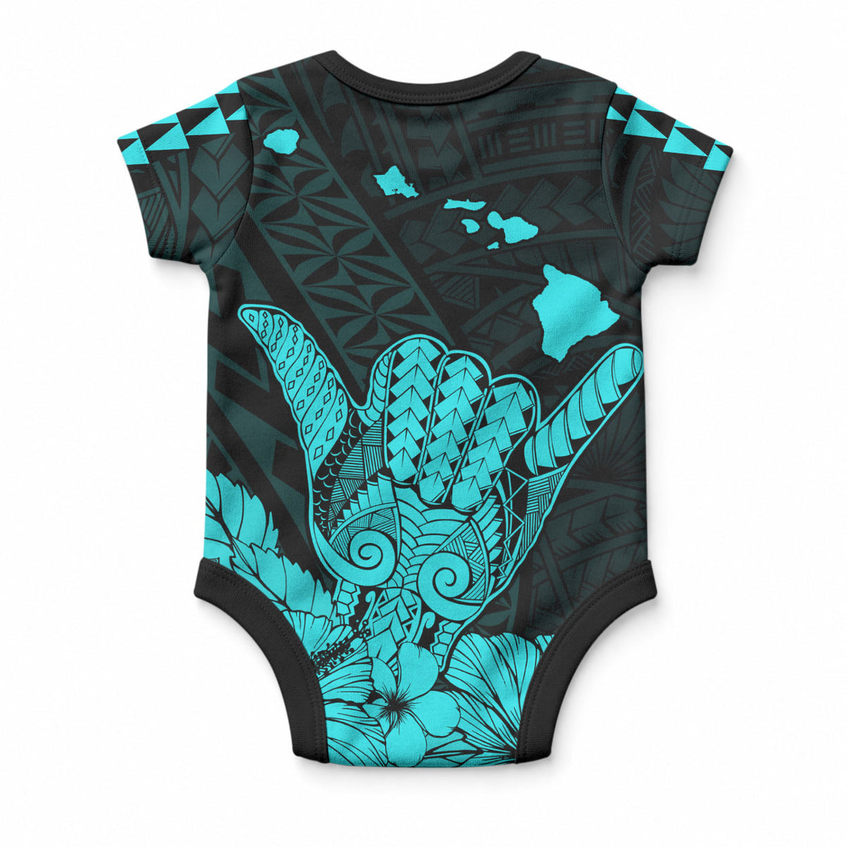 Hawaii Shaka Sign Baby Onesie Turquoise Version LT9 - Polynesian Pride