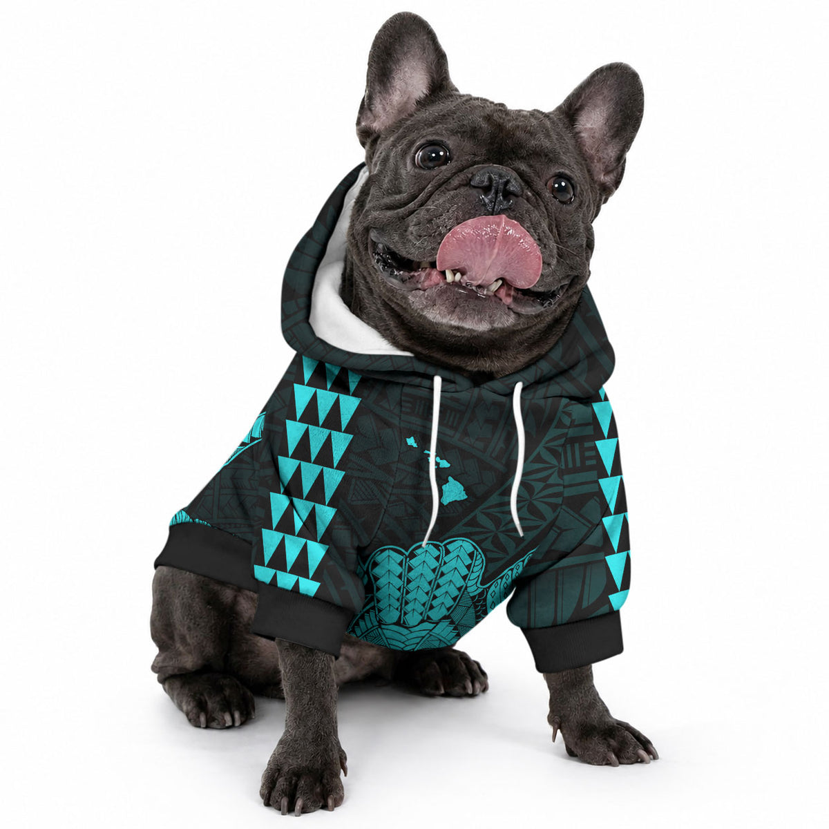 Hawaii Shaka Sign Pet Hoodie Turquoise Version LT9 - Polynesian Pride