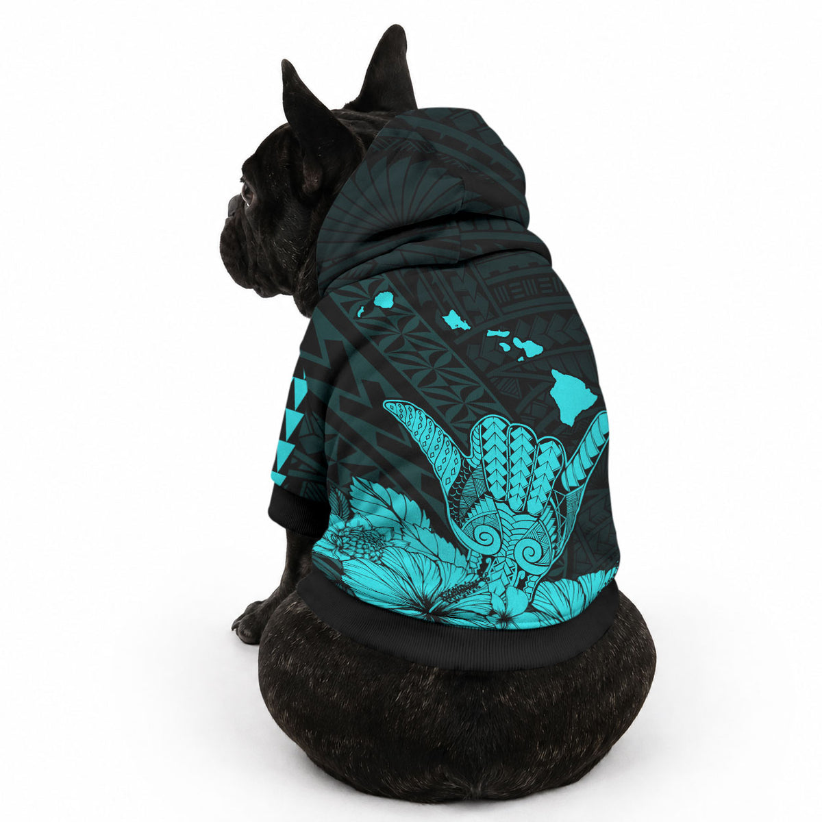 Hawaii Shaka Sign Pet Hoodie Turquoise Version LT9 - Polynesian Pride