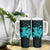 Turquoise Hawaiian Hibiscus Shaka Sign Tumbler With Handle