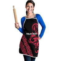 All Black Maori Tribal Tattoo Personalised Apron Classic Red Polynesian Style LT9 - Polynesian Pride