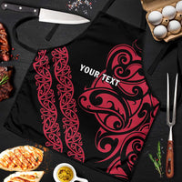 All Black Maori Tribal Tattoo Personalised Apron Classic Red Polynesian Style LT9 Red - Polynesian Pride