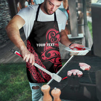 All Black Maori Tribal Tattoo Personalised Apron Classic Red Polynesian Style LT9 - Polynesian Pride