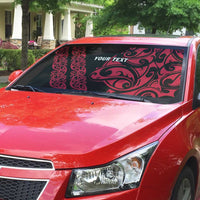 All Black Maori Tribal Tattoo Personalised Auto Sun Shade Classic Red Polynesian Style LT9 - Polynesian Pride