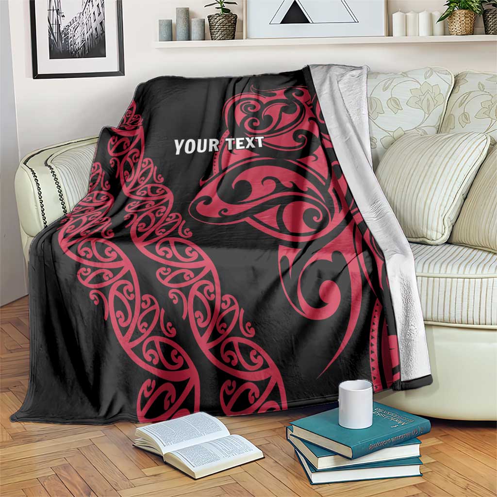All Black Maori Tribal Tattoo Personalised Blanket Classic Red Polynesian Style LT9 Red - Polynesian Pride