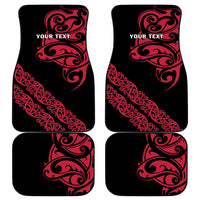 All Black Maori Tribal Tattoo Personalised Car Mats Classic Red Polynesian Style LT9 - Polynesian Pride