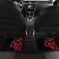 All Black Maori Tribal Tattoo Personalised Car Mats Classic Red Polynesian Style LT9 Set 2pcs - Back Red - Polynesian Pride