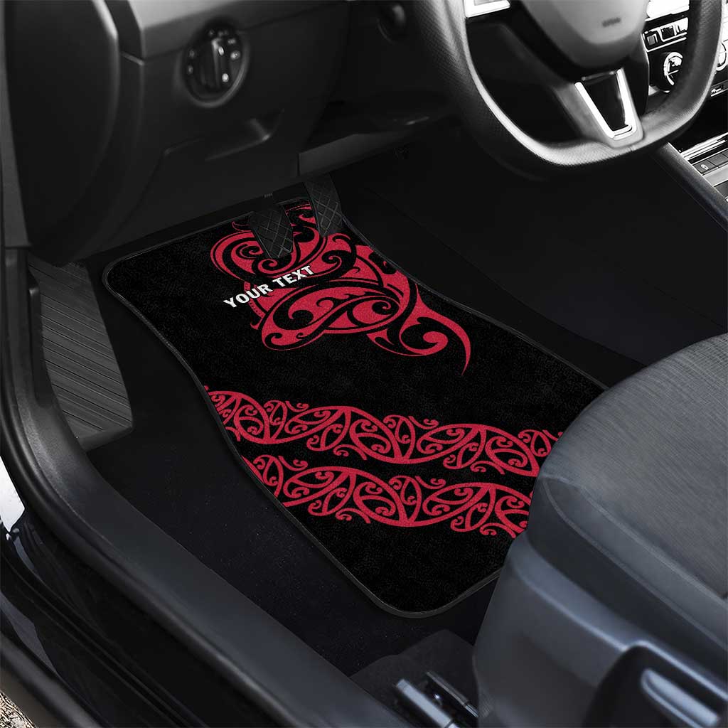 All Black Maori Tribal Tattoo Personalised Car Mats Classic Red Polynesian Style LT9 - Polynesian Pride