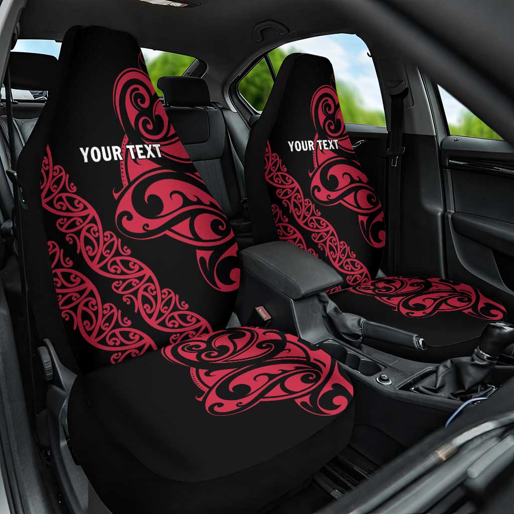All Black Maori Tribal Tattoo Personalised Car Seat Cover Classic Red Polynesian Style LT9 One Size Red - Polynesian Pride