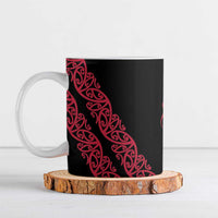 All Black Maori Tribal Tattoo Personalised Ceramic Mug Classic Red Polynesian Style LT9 Red - Polynesian Pride