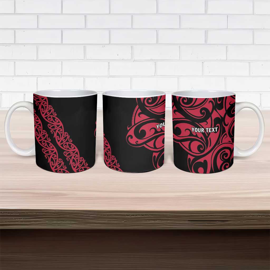 All Black Maori Tribal Tattoo Personalised Ceramic Mug Classic Red Polynesian Style LT9 - Polynesian Pride