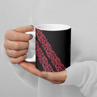 All Black Maori Tribal Tattoo Personalised Ceramic Mug Classic Red Polynesian Style LT9 - Polynesian Pride
