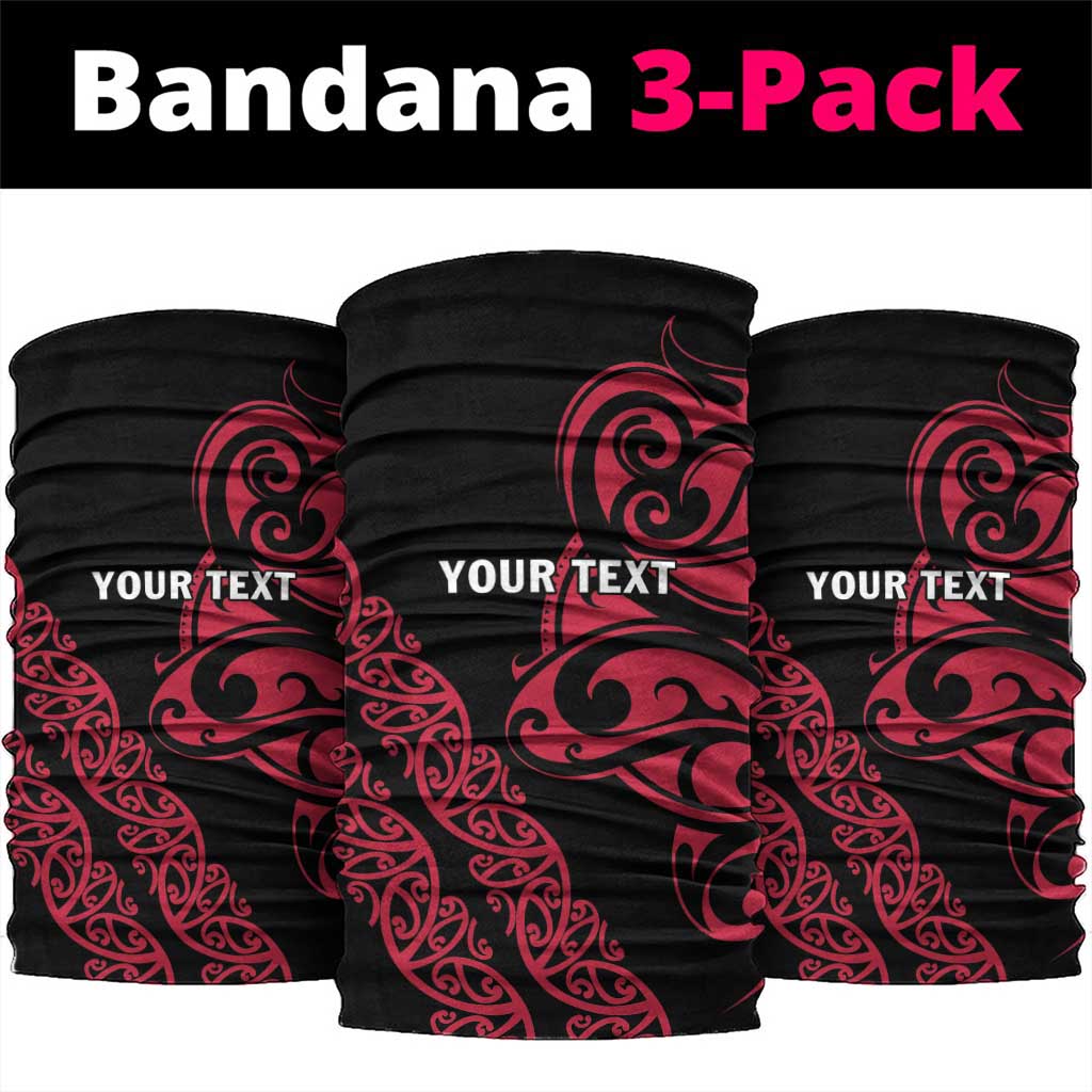 All Black Maori Tribal Tattoo Personalised Neck Gaiter Classic Red Polynesian Style LT9 package One Size: 25*50cm Red - Polynesian Pride