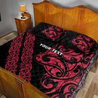 All Black Maori Tribal Tattoo Personalised Quilt Bed Set Classic Red Polynesian Style LT9 - Polynesian Pride