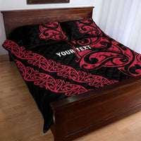 All Black Maori Tribal Tattoo Personalised Quilt Bed Set Classic Red Polynesian Style LT9 - Polynesian Pride