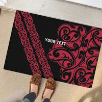 All Black Maori Tribal Tattoo Personalised Rubber Doormat Classic Red Polynesian Style LT9 - Polynesian Pride