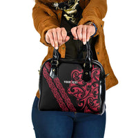 All Black Maori Tribal Tattoo Personalised Shoulder Handbag Classic Red Polynesian Style LT9 One Size Red - Polynesian Pride
