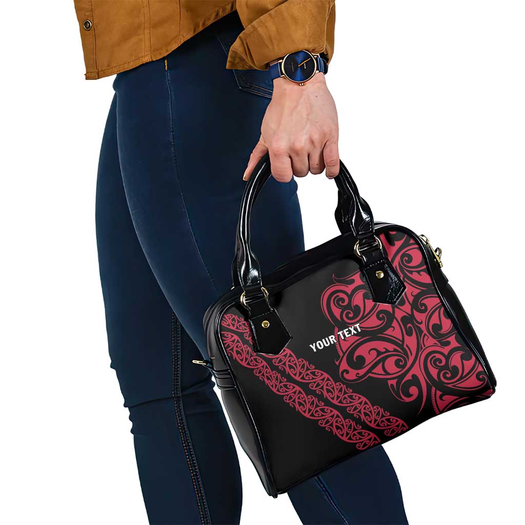 All Black Maori Tribal Tattoo Personalised Shoulder Handbag Classic Red Polynesian Style LT9 - Polynesian Pride