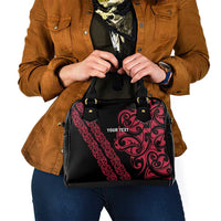 All Black Maori Tribal Tattoo Personalised Shoulder Handbag Classic Red Polynesian Style LT9 - Polynesian Pride