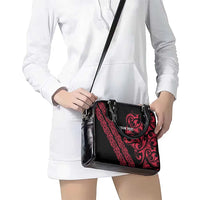 All Black Maori Tribal Tattoo Personalised Shoulder Handbag Classic Red Polynesian Style LT9 - Polynesian Pride