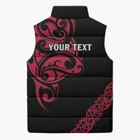 All Black Maori Tribal Tattoo Personalised Sleeveless Puffer Jacket Classic Red Polynesian Style LT9 - Polynesian Pride