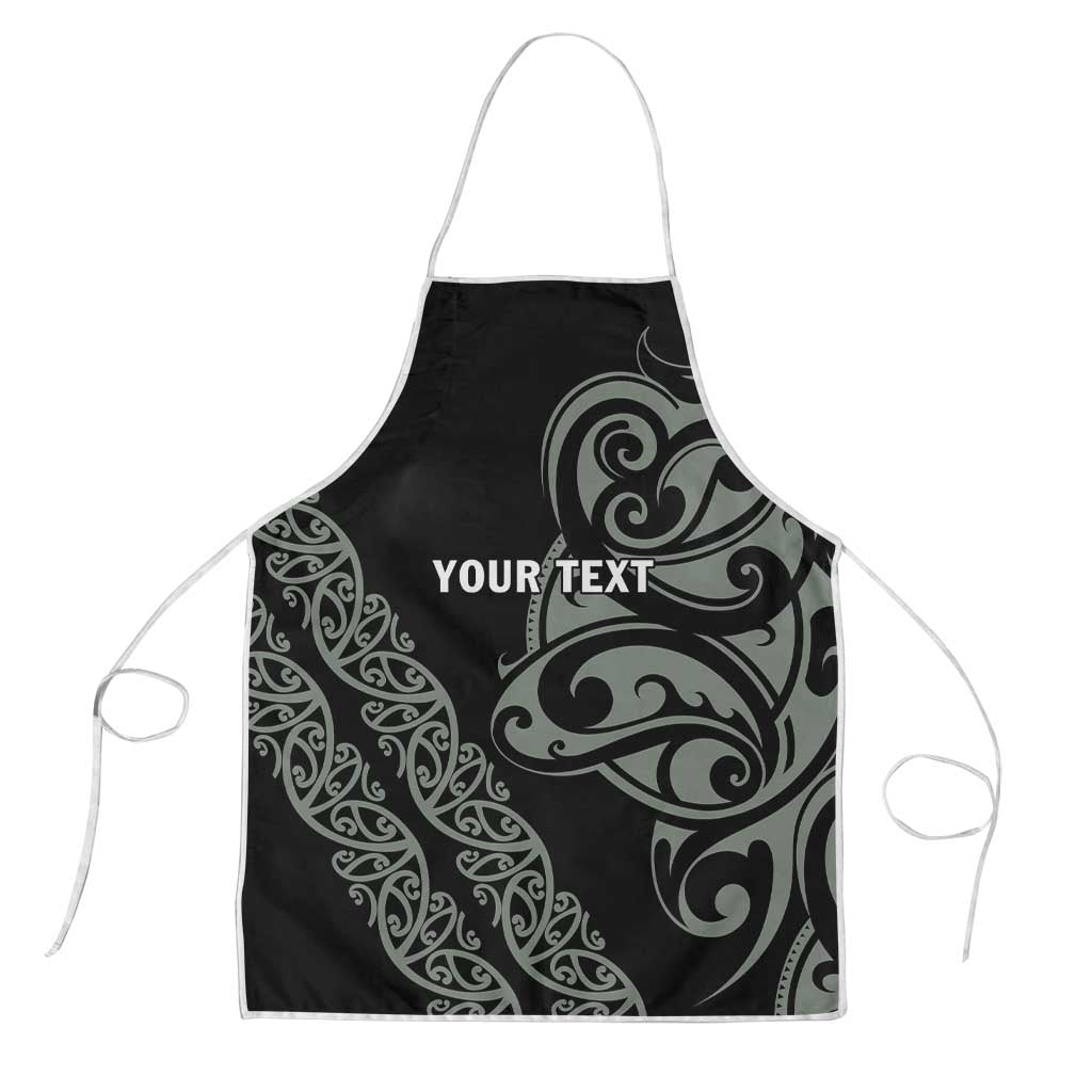 All Black Maori Tribal Tattoo Personalised Apron Moss Green Polynesian Style LT9 Green - Polynesian Pride