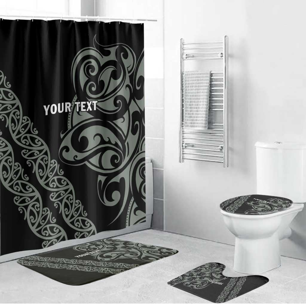 All Black Maori Tribal Tattoo Personalised Bathroom Set Moss Green Polynesian Style LT9 Bathroom Set (4 pcs) Green - Polynesian Pride