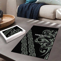 All Black Maori Tribal Tattoo Personalised Puzzle Moss Green Polynesian Style LT9 - Polynesian Pride