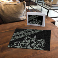 All Black Maori Tribal Tattoo Personalised Puzzle Moss Green Polynesian Style LT9 - Polynesian Pride
