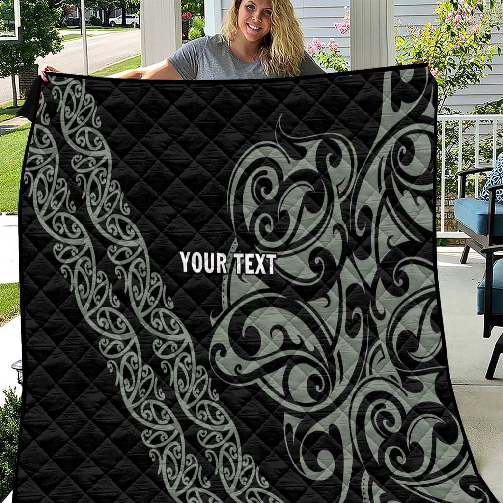All Black Maori Tribal Tattoo Personalised Quilt Moss Green Polynesian Style LT9 Green - Polynesian Pride