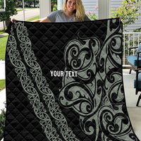All Black Maori Tribal Tattoo Personalised Quilt Moss Green Polynesian Style LT9 Green - Polynesian Pride