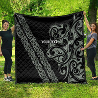 All Black Maori Tribal Tattoo Personalised Quilt Moss Green Polynesian Style LT9 - Polynesian Pride