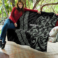 All Black Maori Tribal Tattoo Personalised Quilt Moss Green Polynesian Style LT9 - Polynesian Pride