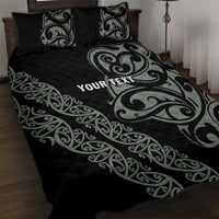 All Black Maori Tribal Tattoo Personalised Quilt Bed Set Moss Green Polynesian Style LT9 Green - Polynesian Pride