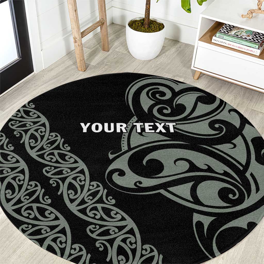 All Black Maori Tribal Tattoo Personalised Round Carpet Moss Green Polynesian Style LT9 Green - Polynesian Pride