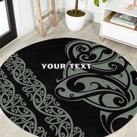 All Black Maori Tribal Tattoo Personalised Round Carpet Moss Green Polynesian Style LT9 Green - Polynesian Pride