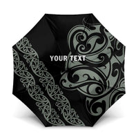 All Black Maori Tribal Tattoo Personalised Umbrella Moss Green Polynesian Style LT9 One Size Folded 11.42 inch Opened Diameter 37.4 inch Green - Polynesian Pride