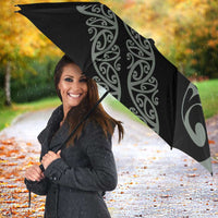 All Black Maori Tribal Tattoo Personalised Umbrella Moss Green Polynesian Style LT9 - Polynesian Pride