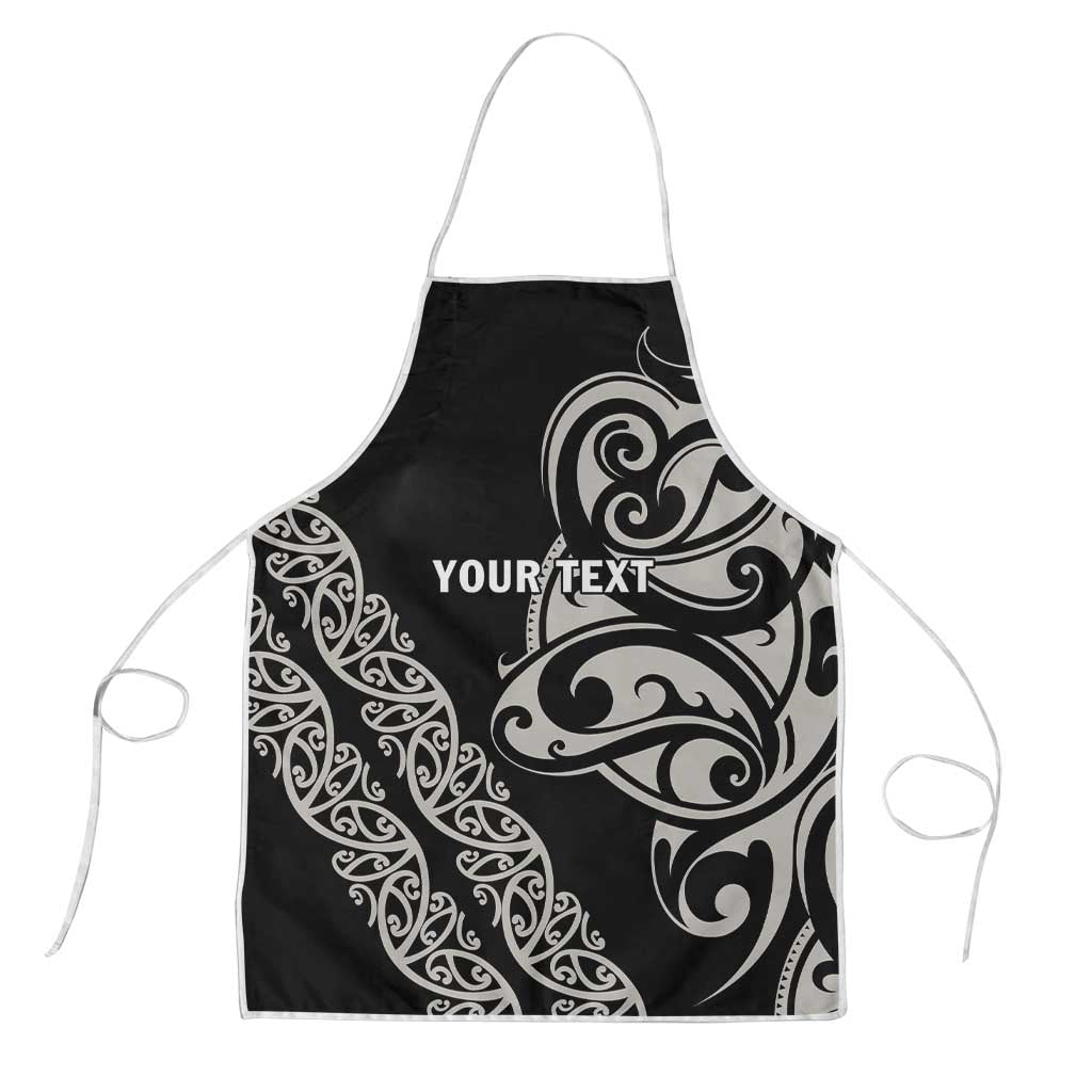 All Black Maori Tribal Tattoo Personalised Apron Stone Gray Polynesian Style LT9 Gray - Polynesian Pride