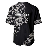 All Black Maori Tribal Tattoo Personalised Baseball Jersey Stone Gray Polynesian Style LT9 - Polynesian Pride
