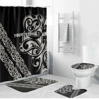 All Black Maori Tribal Tattoo Personalised Bathroom Set Stone Gray Polynesian Style LT9 Bathroom Set (4 pcs) Gray - Polynesian Pride