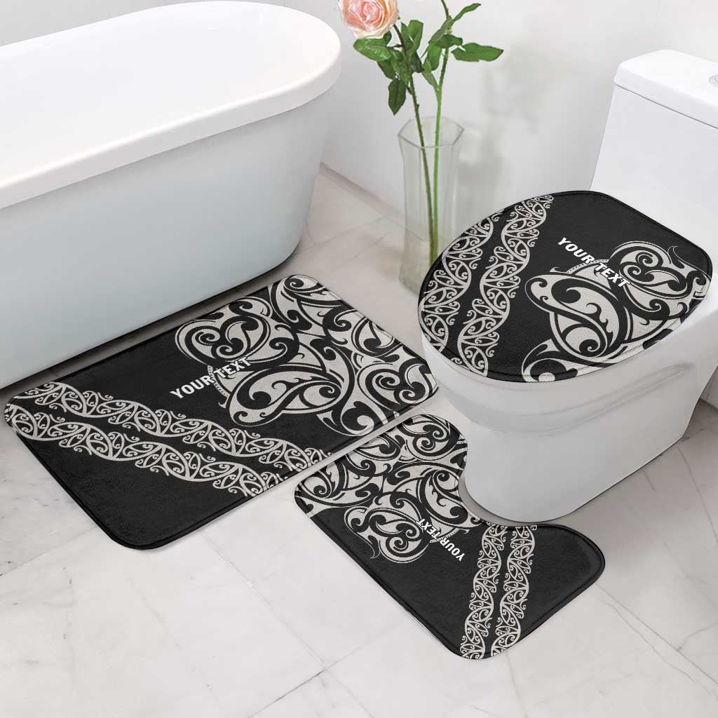 All Black Maori Tribal Tattoo Personalised Bathroom Set Stone Gray Polynesian Style LT9 - Polynesian Pride