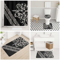 All Black Maori Tribal Tattoo Personalised Bathroom Set Stone Gray Polynesian Style LT9 - Polynesian Pride