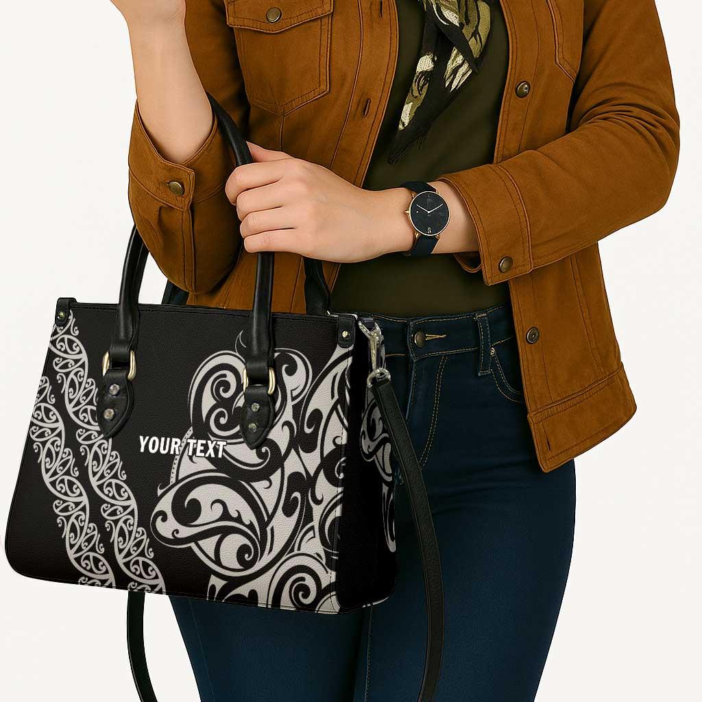All Black Maori Tribal Tattoo Personalised Leather Bag Stone Gray Polynesian Style LT9 - Polynesian Pride