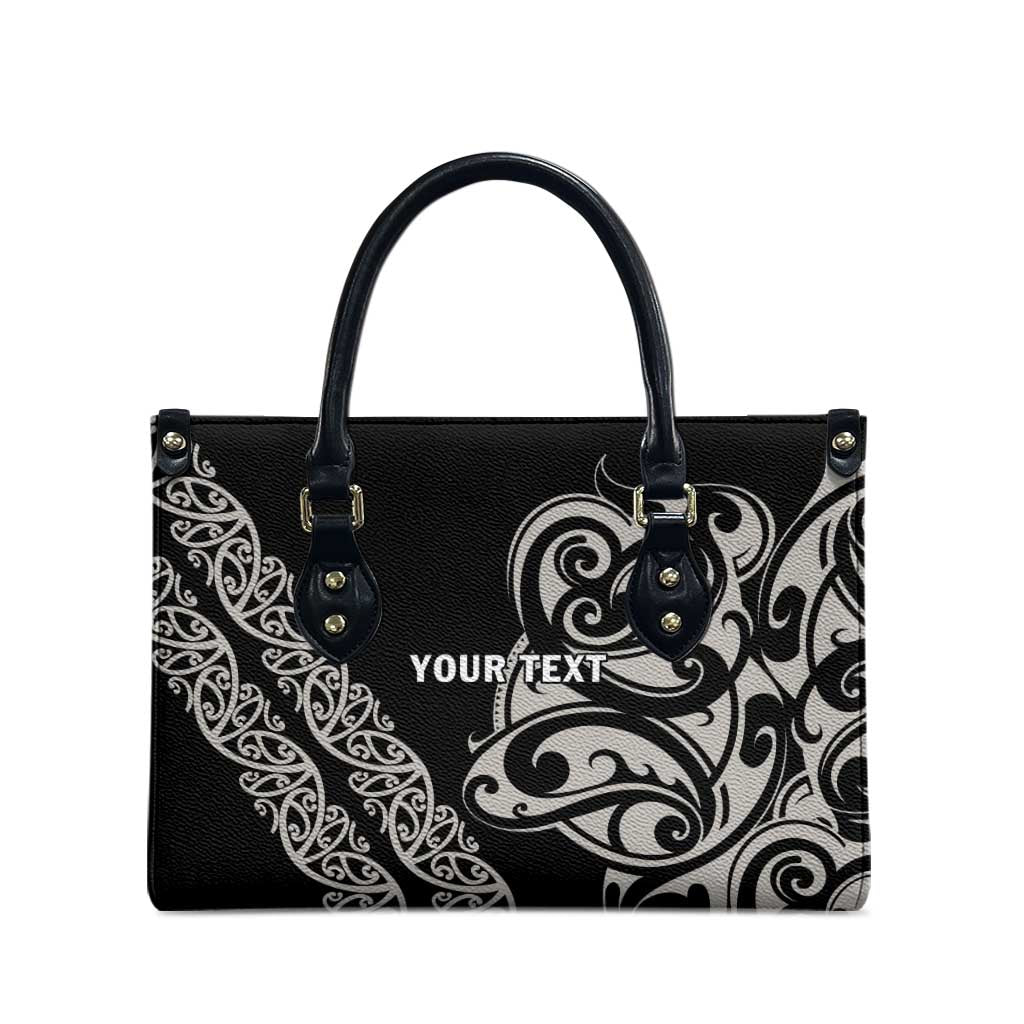 All Black Maori Tribal Tattoo Personalised Leather Bag Stone Gray Polynesian Style LT9 - Polynesian Pride