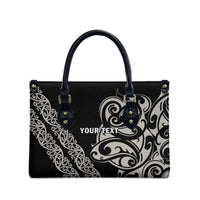 All Black Maori Tribal Tattoo Personalised Leather Bag Stone Gray Polynesian Style LT9 - Polynesian Pride