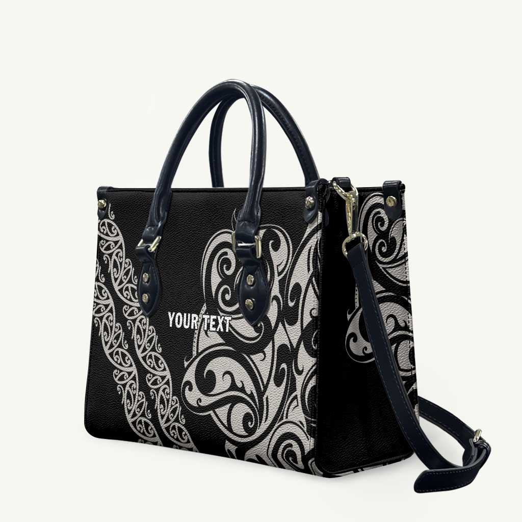 All Black Maori Tribal Tattoo Personalised Leather Bag Stone Gray Polynesian Style LT9 - Polynesian Pride