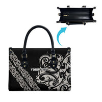 All Black Maori Tribal Tattoo Personalised Leather Bag Stone Gray Polynesian Style LT9 - Polynesian Pride